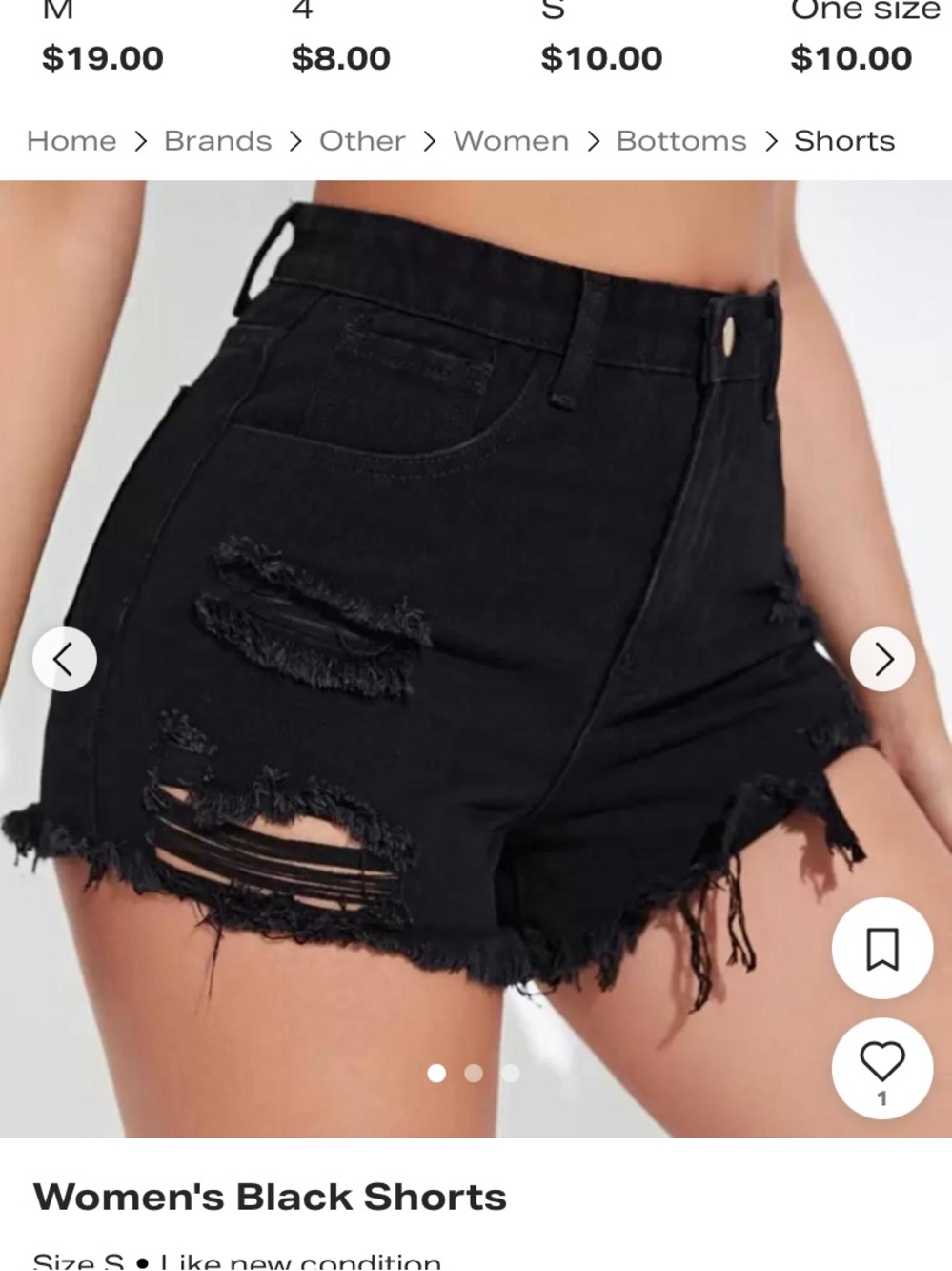 Vibrant MIU distressed jean shorts black